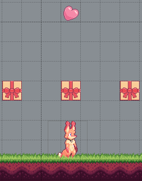 lexy stands underneath a gift box, above which is a heart; she clearly cannot reach the heart without standing on the gift box