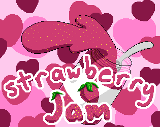 Strawberry Jam (accompanied by an overflowing jam jar with a spoon in it, a recurring logo going forward)