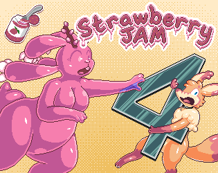 Strawberry Jam 4 (depicting Lexy tipping over from trying to carry a 5 that's about as big as she is, and Cerise rushing towards her to help)